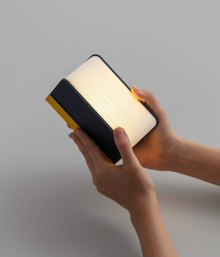 Lumio Lito mini yellow/navy open 90 degrees